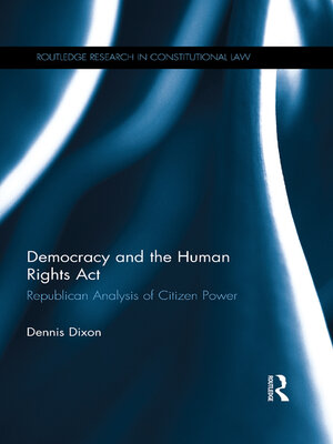 cover image of Democracy and the Human Rights Act